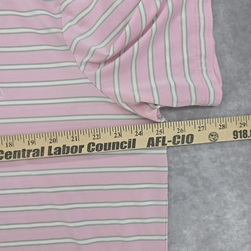 RLX Ralph Lauren Mens XL Golf Polo Shirt Performance Pink Striped Short Sleeve